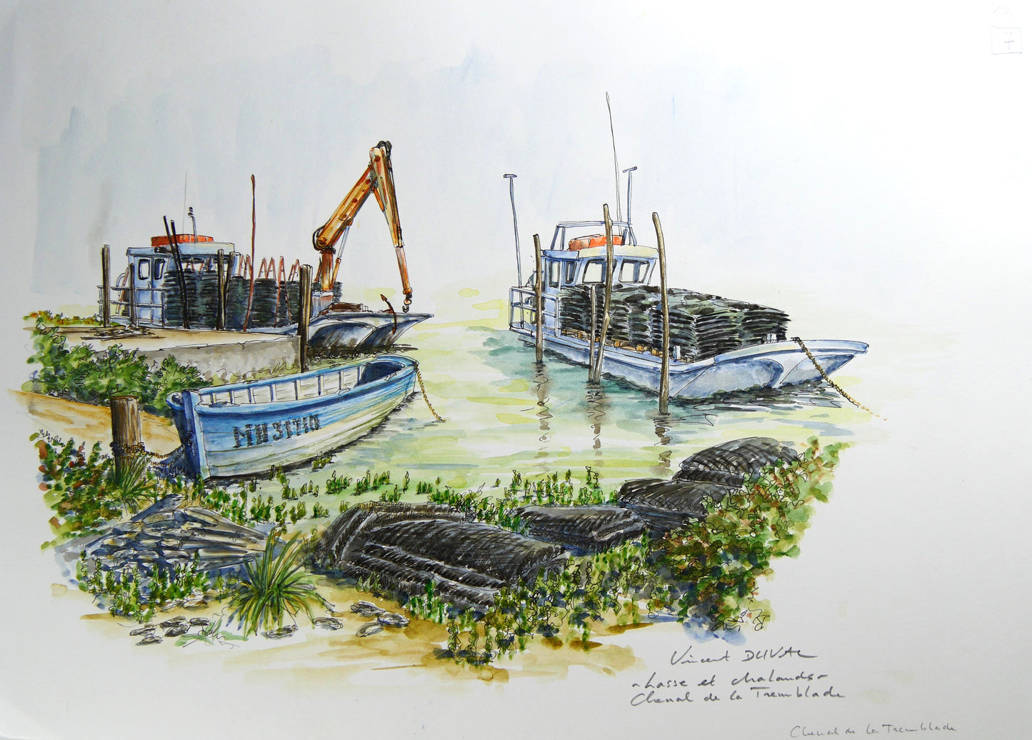 Lasse et chaland chenal de la Tremblade de Vincent Duval