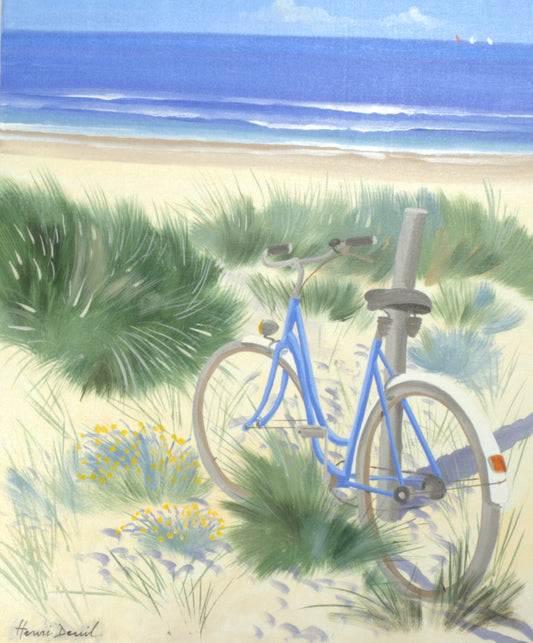 Vélo bleu sur la dune d'Henri Deuil