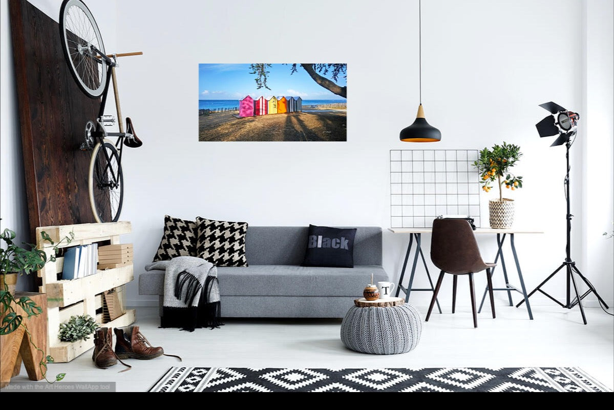 Les cabines de plage à la Brée les Bains par Henri Paul Arnaud