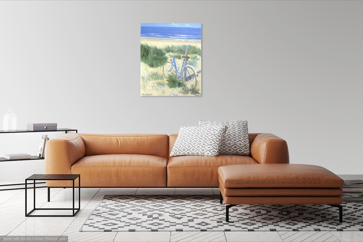 Vélo bleu sur la dune d'Henri Deuil