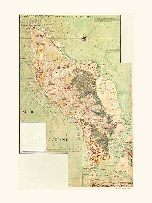 Carte de l'île d'Oléron par le Service Historique de la Défense sous Louis XIV